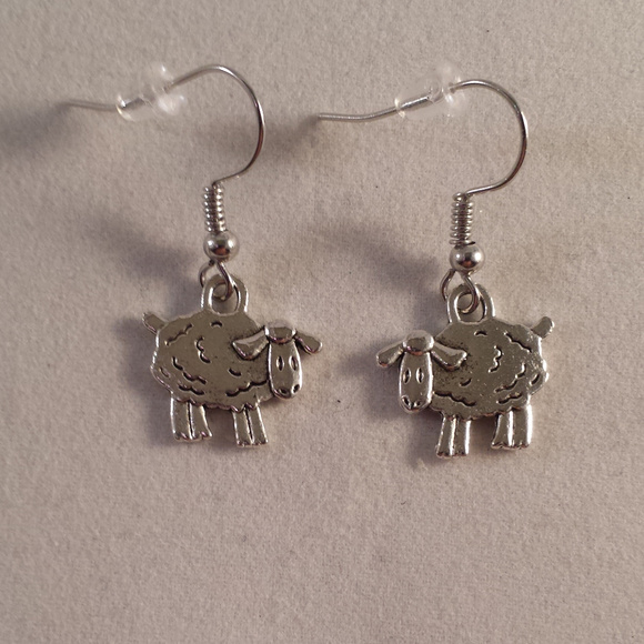 Little Lamb Dangle Earrings Hypoallergenic Hooks - Picture 1 of 2